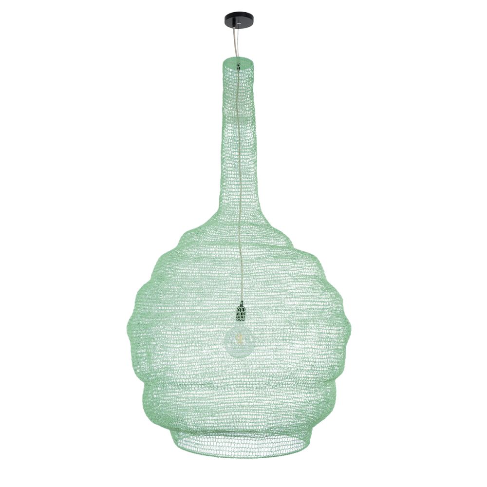 GLOBOSTAR® KENTUCKY 01888 Vintage Κρεμαστό Φωτιστικό Οροφής με Ντουί 1 x E27 AC 220-240V IP20 - Τιρκουάζ - Μ90 x Π90 x Υ150cm