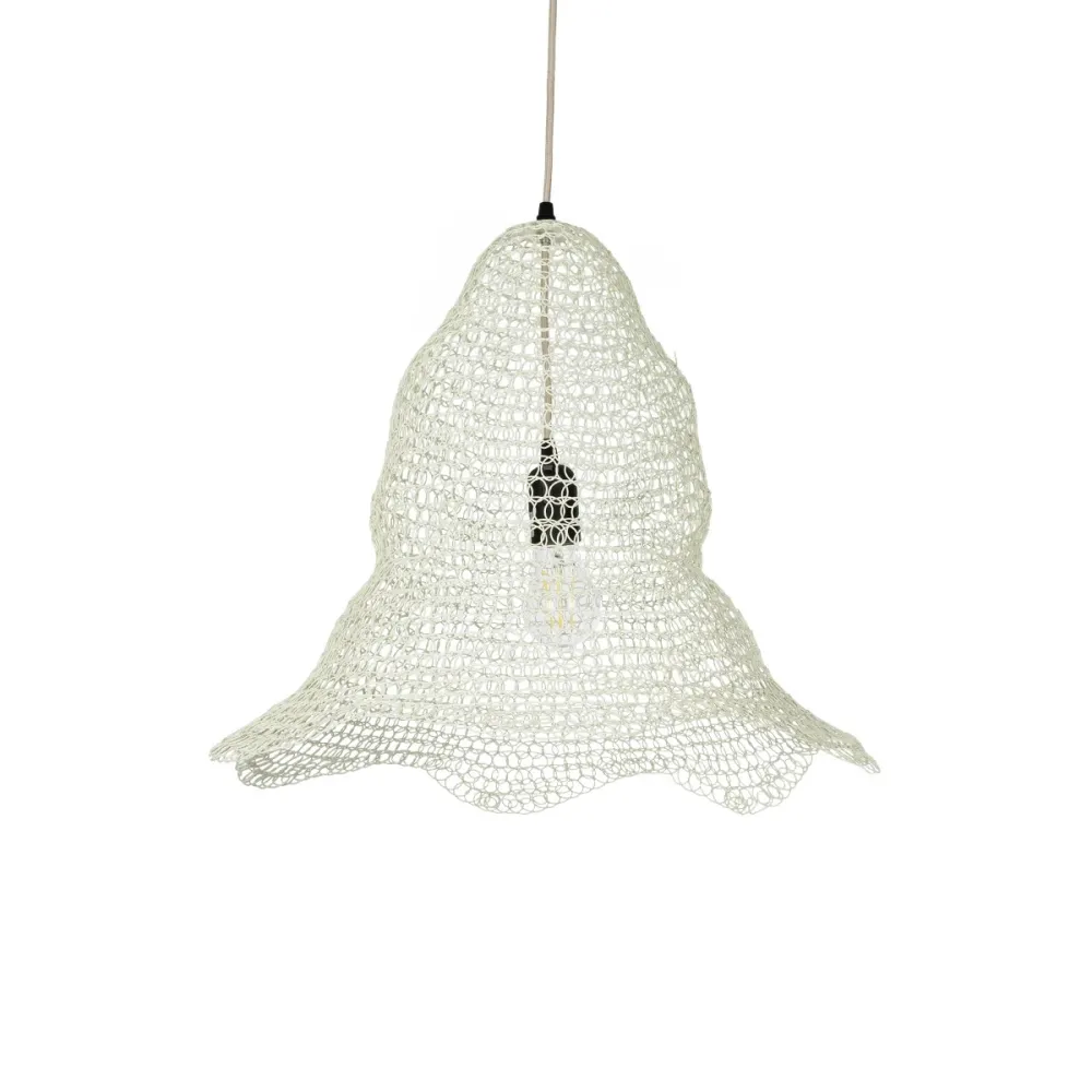 GLOBOSTAR® KENTUCKY 01889 Vintage Κρεμαστό Φωτιστικό Οροφής με Ντουί 1 x E27 AC 220-240V IP20 - Λευκό - Μ50 x Π50 x Υ48cm