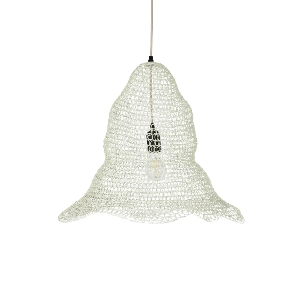 GLOBOSTAR® KENTUCKY 01889 Vintage Κρεμαστό Φωτιστικό Οροφής με Ντουί 1 x E27 AC 220-240V IP20 - Λευκό - Μ50 x Π50 x Υ48cm