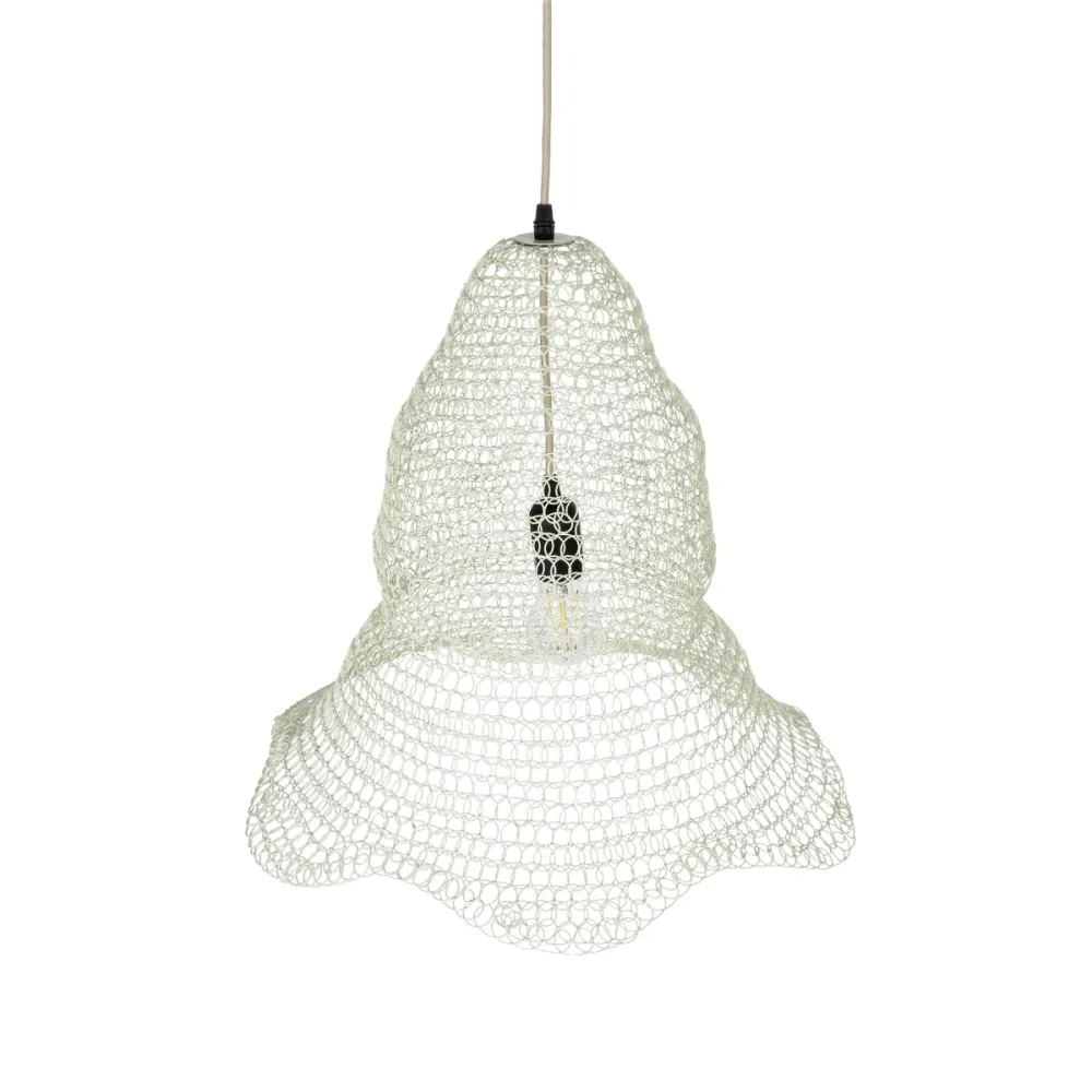 GLOBOSTAR® KENTUCKY 01889 Vintage Κρεμαστό Φωτιστικό Οροφής με Ντουί 1 x E27 AC 220-240V IP20 - Λευκό - Μ50 x Π50 x Υ48cm