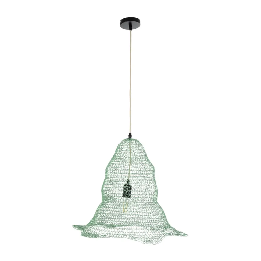 GLOBOSTAR® KENTUCKY 01891 Vintage Κρεμαστό Φωτιστικό Οροφής με Ντουί 1 x E27 AC 220-240V IP20 - Τιρκουάζ - Μ50 x Π50 x Υ48cm