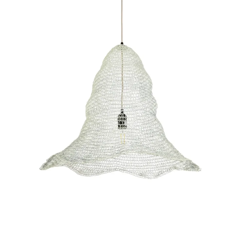 GLOBOSTAR® KENTUCKY 01892 Vintage Κρεμαστό Φωτιστικό Οροφής με Ντουί 1 x E27 AC 220-240V IP20 - Λευκό - Μ60 x Π60 x Υ52cm