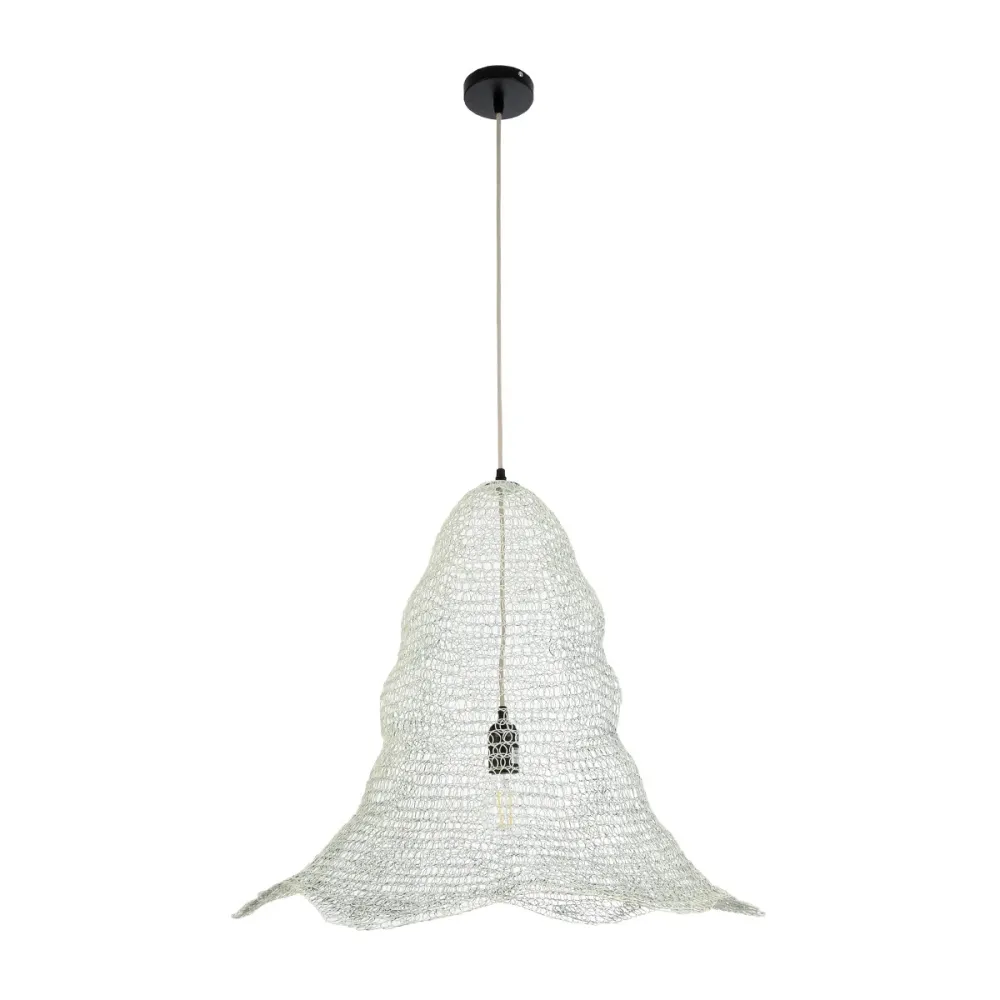 GLOBOSTAR® KENTUCKY 01892 Vintage Κρεμαστό Φωτιστικό Οροφής με Ντουί 1 x E27 AC 220-240V IP20 - Λευκό - Μ60 x Π60 x Υ52cm