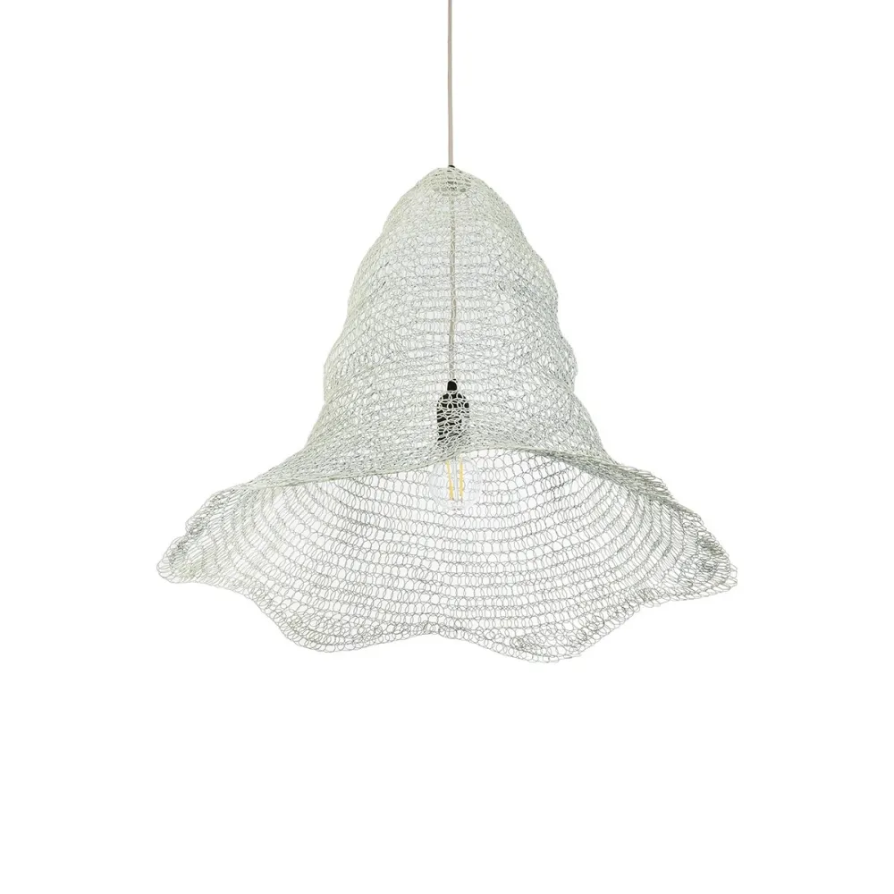 GLOBOSTAR® KENTUCKY 01892 Vintage Κρεμαστό Φωτιστικό Οροφής με Ντουί 1 x E27 AC 220-240V IP20 - Λευκό - Μ60 x Π60 x Υ52cm