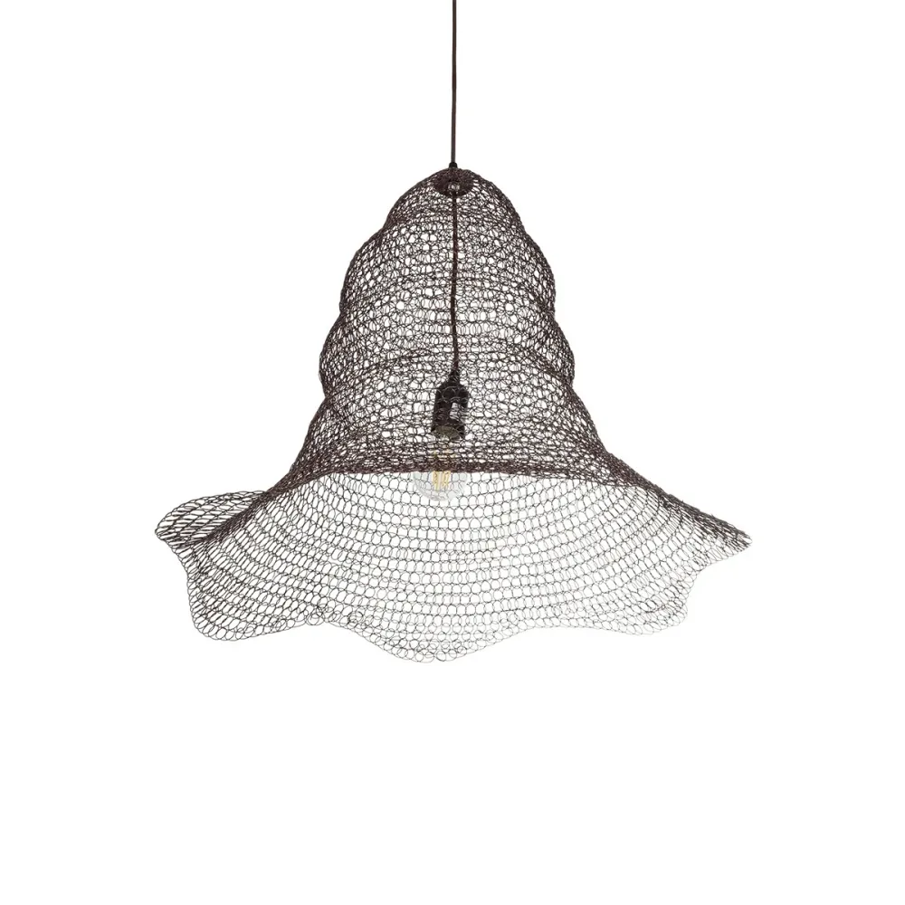 GLOBOSTAR® KENTUCKY 01893 Vintage Κρεμαστό Φωτιστικό Οροφής με Ντουί 1 x E27 AC 220-240V IP20 - Καφέ - Μ60 x Π60 x Υ52cm
