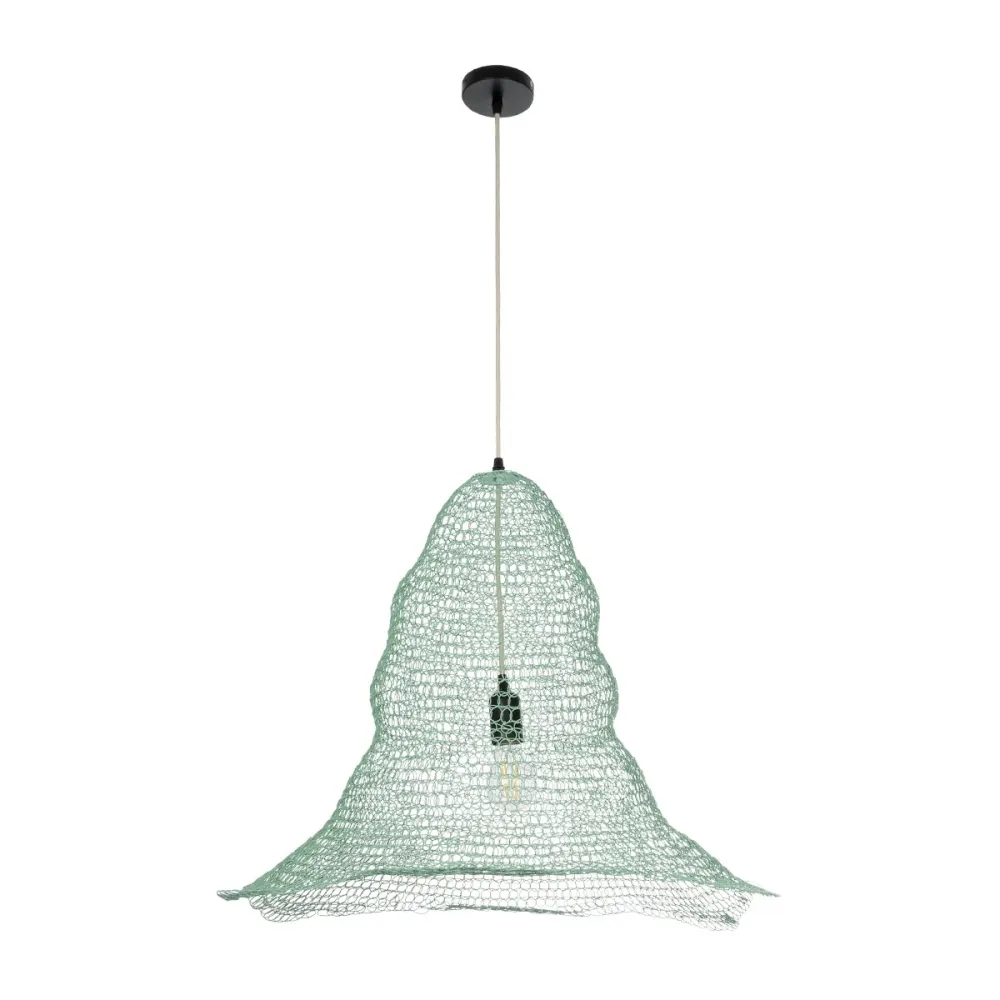 GLOBOSTAR® KENTUCKY 01894 Vintage Κρεμαστό Φωτιστικό Οροφής με Ντουί 1 x E27 AC 220-240V IP20 - Τιρκουάζ - Μ60 x Π60 x Υ52cm