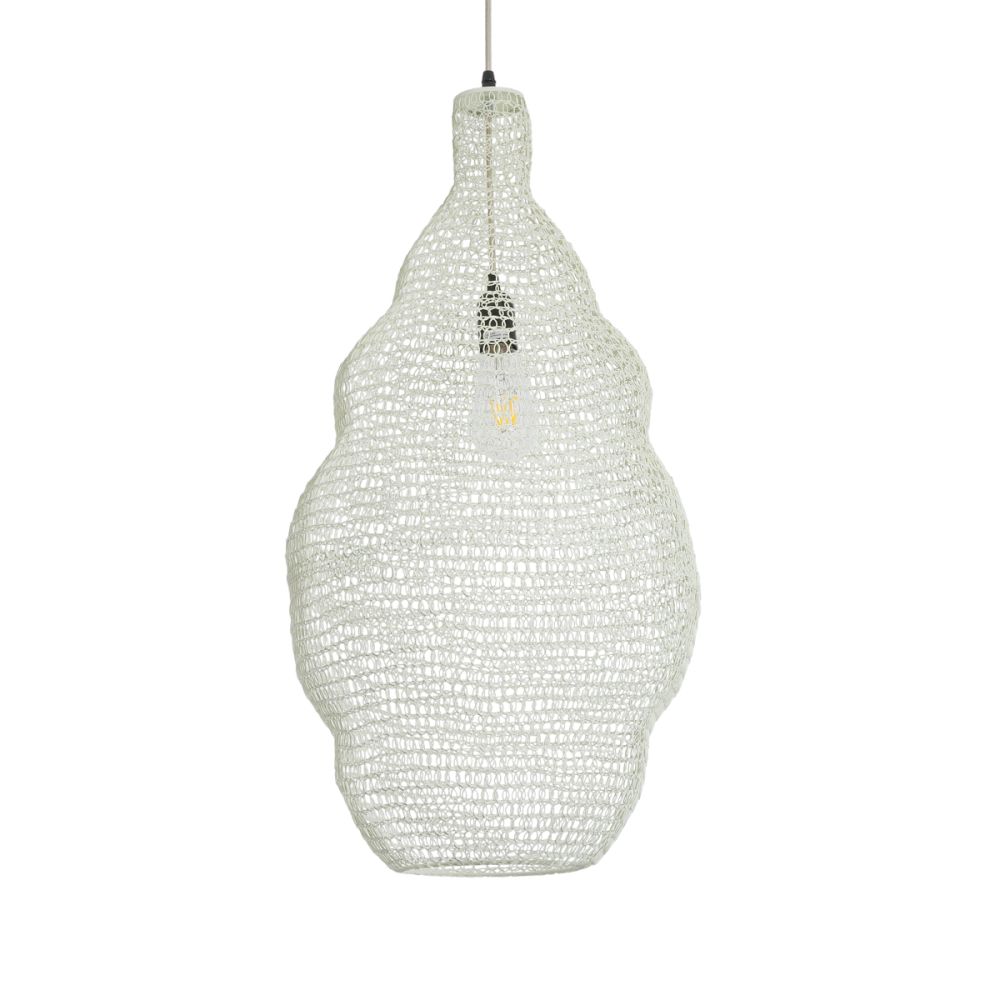 GLOBOSTAR® KENTUCKY 01895 Vintage Κρεμαστό Φωτιστικό Οροφής με Ντουί 1 x E27 AC 220-240V IP20 - Λευκό - Μ40 x Π40 x Υ70cm
