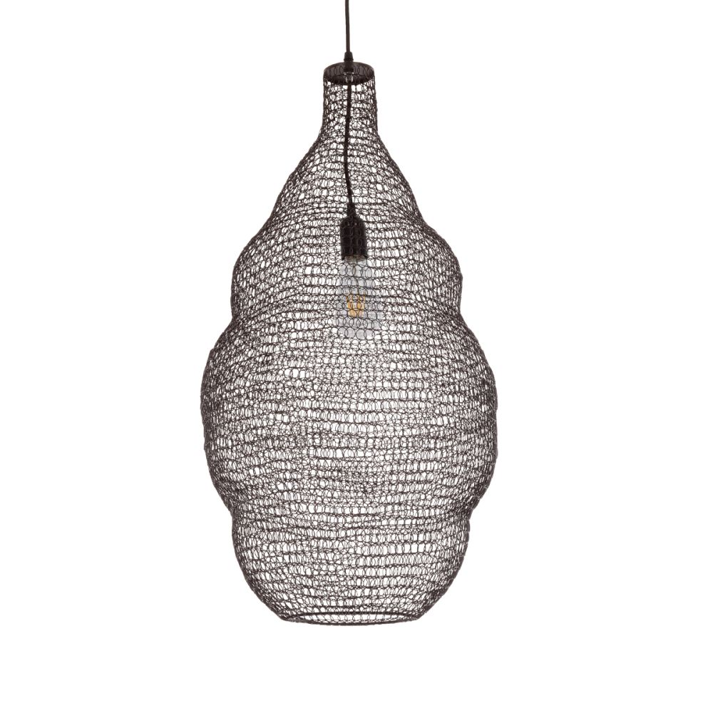 GLOBOSTAR® KENTUCKY 01896 Vintage Κρεμαστό Φωτιστικό Οροφής με Ντουί 1 x E27 AC 220-240V IP20 - Καφέ - Μ40 x Π40 x Υ70cm