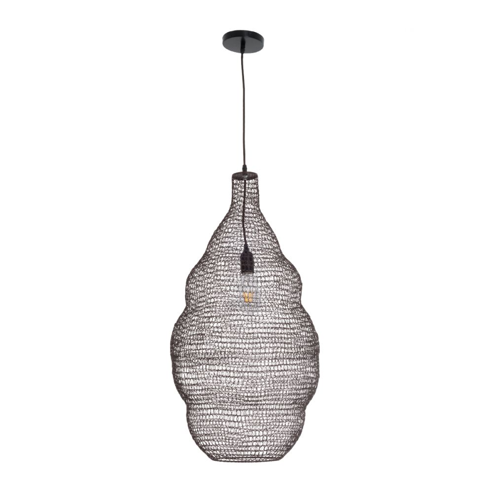 GLOBOSTAR® KENTUCKY 01896 Vintage Κρεμαστό Φωτιστικό Οροφής με Ντουί 1 x E27 AC 220-240V IP20 - Καφέ - Μ40 x Π40 x Υ70cm
