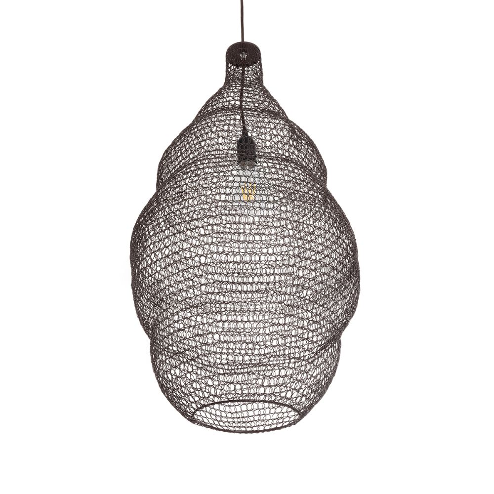 GLOBOSTAR® KENTUCKY 01896 Vintage Κρεμαστό Φωτιστικό Οροφής με Ντουί 1 x E27 AC 220-240V IP20 - Καφέ - Μ40 x Π40 x Υ70cm