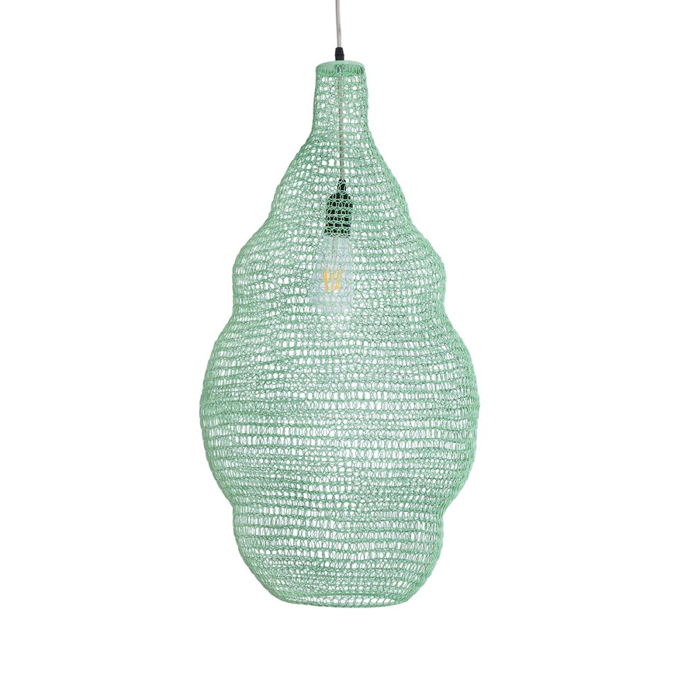 GLOBOSTAR® KENTUCKY 01897 Vintage Κρεμαστό Φωτιστικό Οροφής με Ντουί 1 x E27 AC 220-240V IP20 - Τιρκουάζ - Μ40 x Π40 x Υ70cm