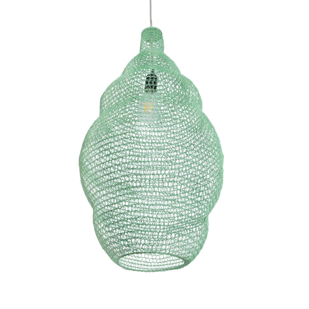 GLOBOSTAR® KENTUCKY 01897 Vintage Κρεμαστό Φωτιστικό Οροφής με Ντουί 1 x E27 AC 220-240V IP20 - Τιρκουάζ - Μ40 x Π40 x Υ70cm