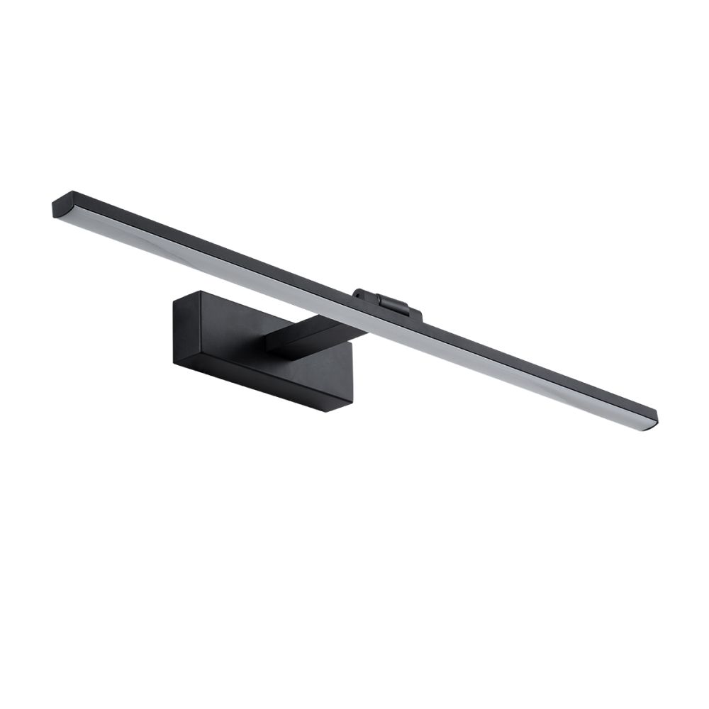 GLOBOSTAR® ELLIS 60444 Μοντέρνο Φωτιστικό Τοίχου - Απλίκα Καθρέπτη Μπάνιου LED 12W 1400lm 120° AC 220-240V IP44 Φυσικό Λευκό 4500K - Lumileds SMD Chip & TÜV SÜD Driver - Μαύρο Ματ - Μ60 x Π16 x Υ6cm - 3 Χρόνια Εγγύηση