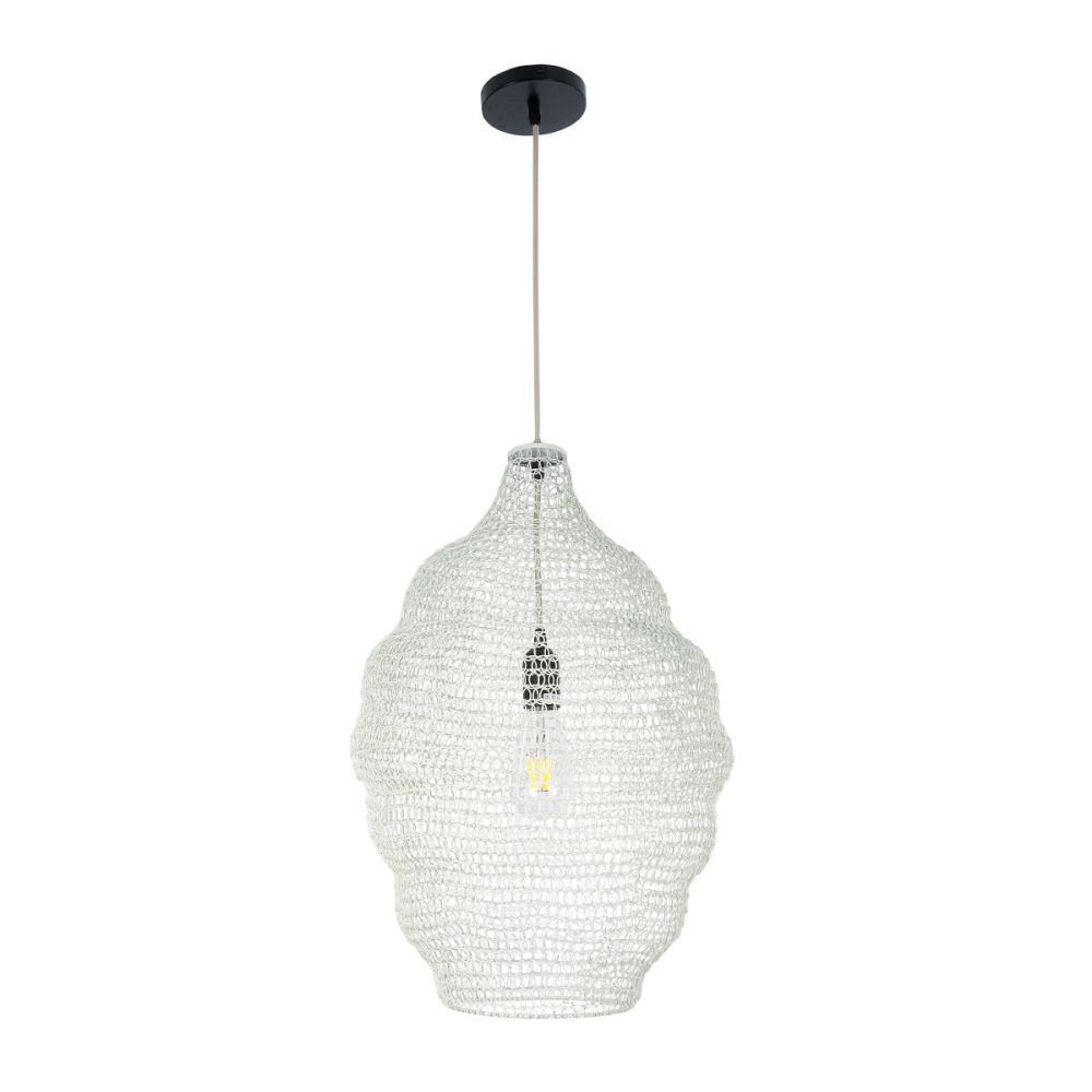 GLOBOSTAR® KENTUCKY 01898 Vintage Κρεμαστό Φωτιστικό Οροφής με Ντουί 1 x E27 AC 220-240V IP20 - Λευκό - Μ40 x Π40 x Y60cm