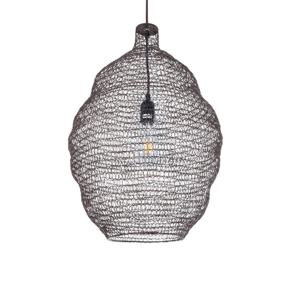GLOBOSTAR® KENTUCKY 01899 Vintage Κρεμαστό Φωτιστικό Οροφής με Ντουί 1 x E27 AC 220-240V IP20 - Καφέ - Μ40 x Π40 x Y60cm