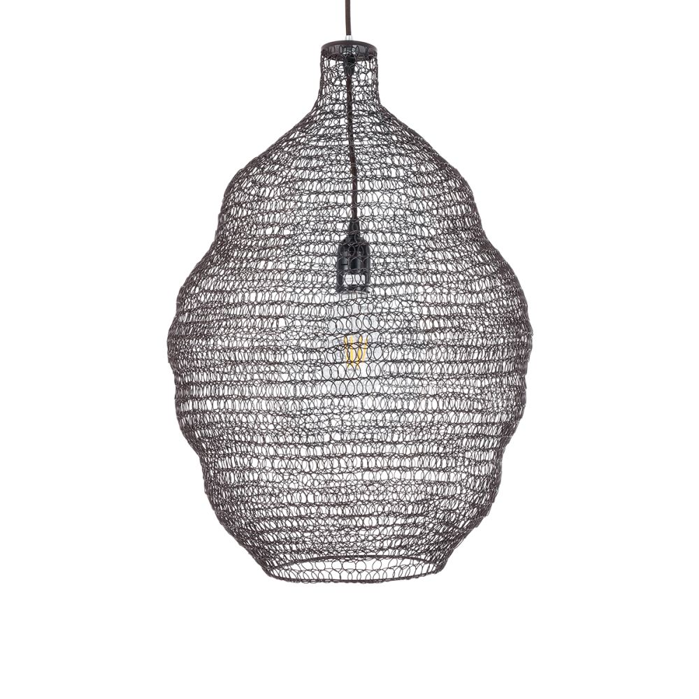 GLOBOSTAR® KENTUCKY 01899 Vintage Κρεμαστό Φωτιστικό Οροφής με Ντουί 1 x E27 AC 220-240V IP20 - Καφέ - Μ40 x Π40 x Y60cm