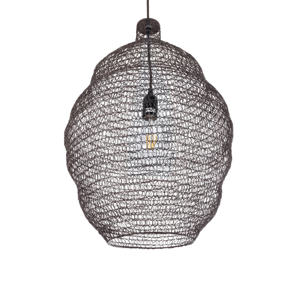 GLOBOSTAR® KENTUCKY 01899 Vintage Κρεμαστό Φωτιστικό Οροφής με Ντουί 1 x E27 AC 220-240V IP20 - Καφέ - Μ40 x Π40 x Y60cm