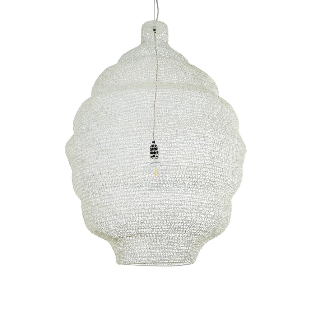 GLOBOSTAR® KENTUCKY 01901 Vintage Κρεμαστό Φωτιστικό Οροφής με Ντουί 1 x E27 AC 220-240V IP20 - Λευκό - Μ80 x Π80 x Y110cm