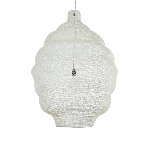 GLOBOSTAR® KENTUCKY 01901 Vintage Κρεμαστό Φωτιστικό Οροφής με Ντουί 1 x E27 AC 220-240V IP20 - Λευκό - Μ80 x Π80 x Y110cm