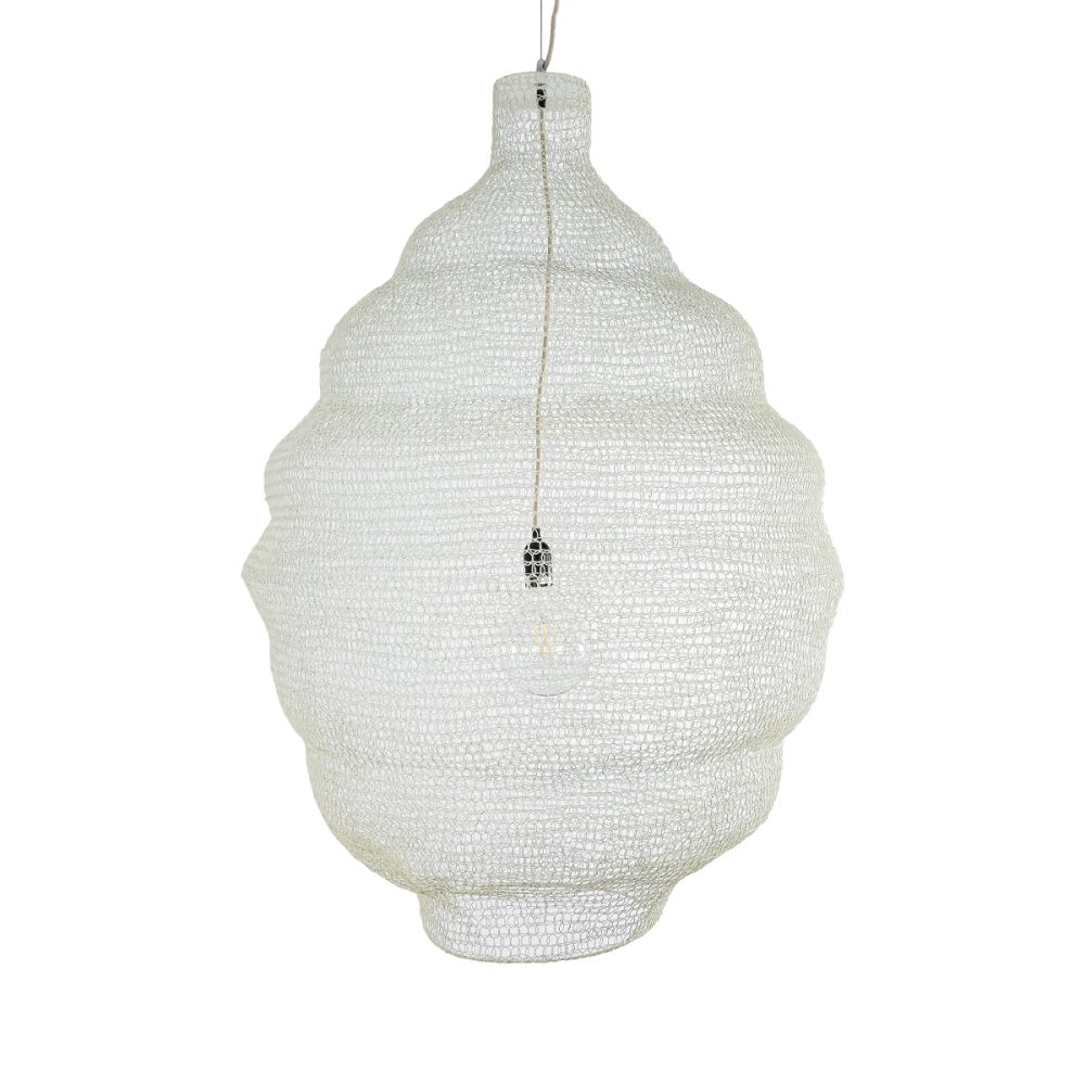 GLOBOSTAR® KENTUCKY 01901 Vintage Κρεμαστό Φωτιστικό Οροφής με Ντουί 1 x E27 AC 220-240V IP20 - Λευκό - Μ80 x Π80 x Y110cm