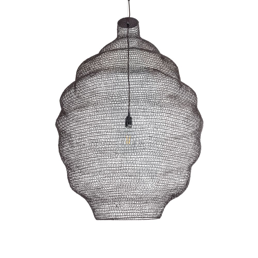 GLOBOSTAR® KENTUCKY 01902 Vintage Κρεμαστό Φωτιστικό Οροφής με Ντουί 1 x E27 AC 220-240V IP20 - Καφέ - Μ80 x Π80 x Y110cm