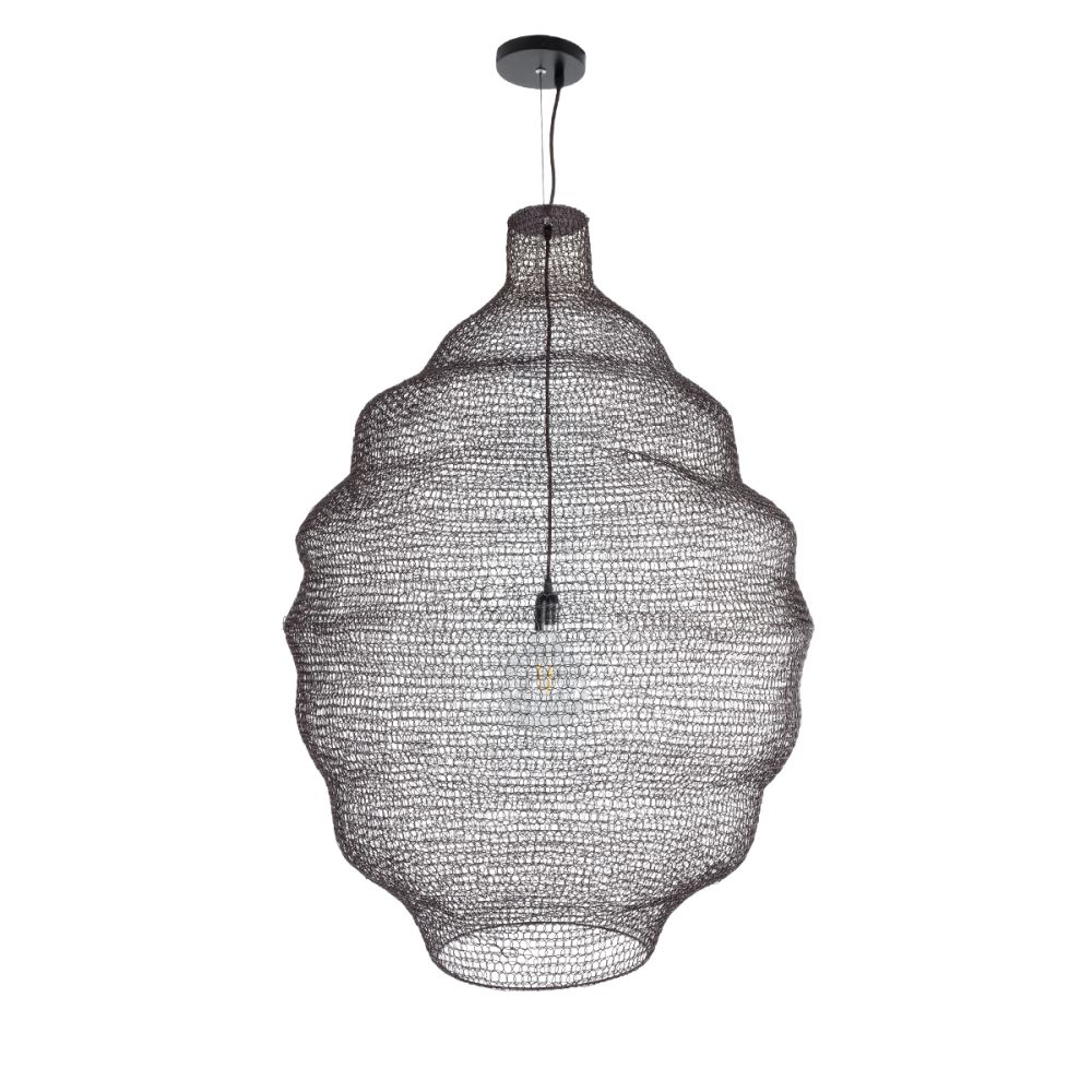 GLOBOSTAR® KENTUCKY 01902 Vintage Κρεμαστό Φωτιστικό Οροφής με Ντουί 1 x E27 AC 220-240V IP20 - Καφέ - Μ80 x Π80 x Y110cm