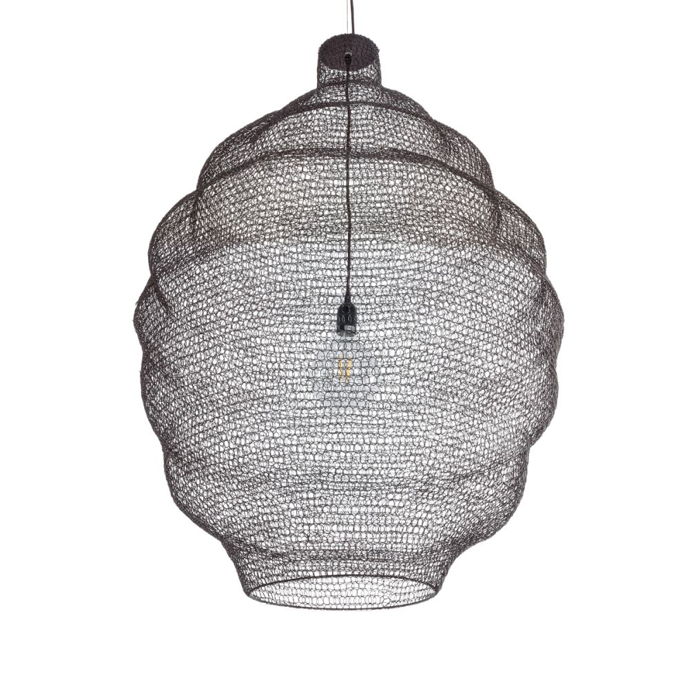 GLOBOSTAR® KENTUCKY 01902 Vintage Κρεμαστό Φωτιστικό Οροφής με Ντουί 1 x E27 AC 220-240V IP20 - Καφέ - Μ80 x Π80 x Y110cm