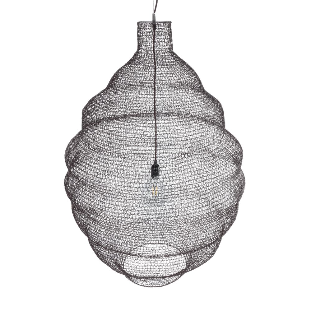 GLOBOSTAR® KENTUCKY 01902 Vintage Κρεμαστό Φωτιστικό Οροφής με Ντουί 1 x E27 AC 220-240V IP20 - Καφέ - Μ80 x Π80 x Y110cm