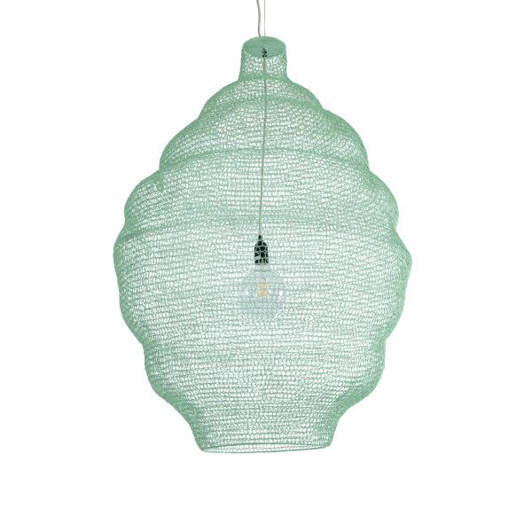GLOBOSTAR® KENTUCKY 01903 Vintage Κρεμαστό Φωτιστικό Οροφής με Ντουί 1 x E27 AC 220-240V IP20 - Τιρκουάζ - Μ80 x Π80 x Y110cm