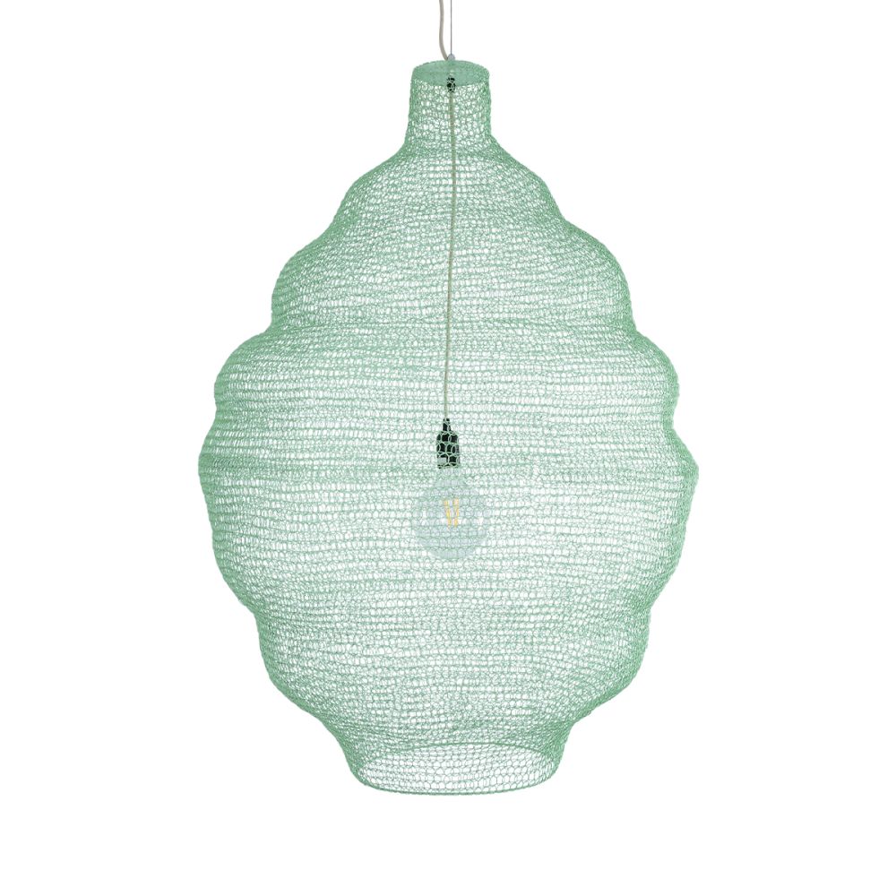 GLOBOSTAR® KENTUCKY 01903 Vintage Κρεμαστό Φωτιστικό Οροφής με Ντουί 1 x E27 AC 220-240V IP20 - Τιρκουάζ - Μ80 x Π80 x Y110cm