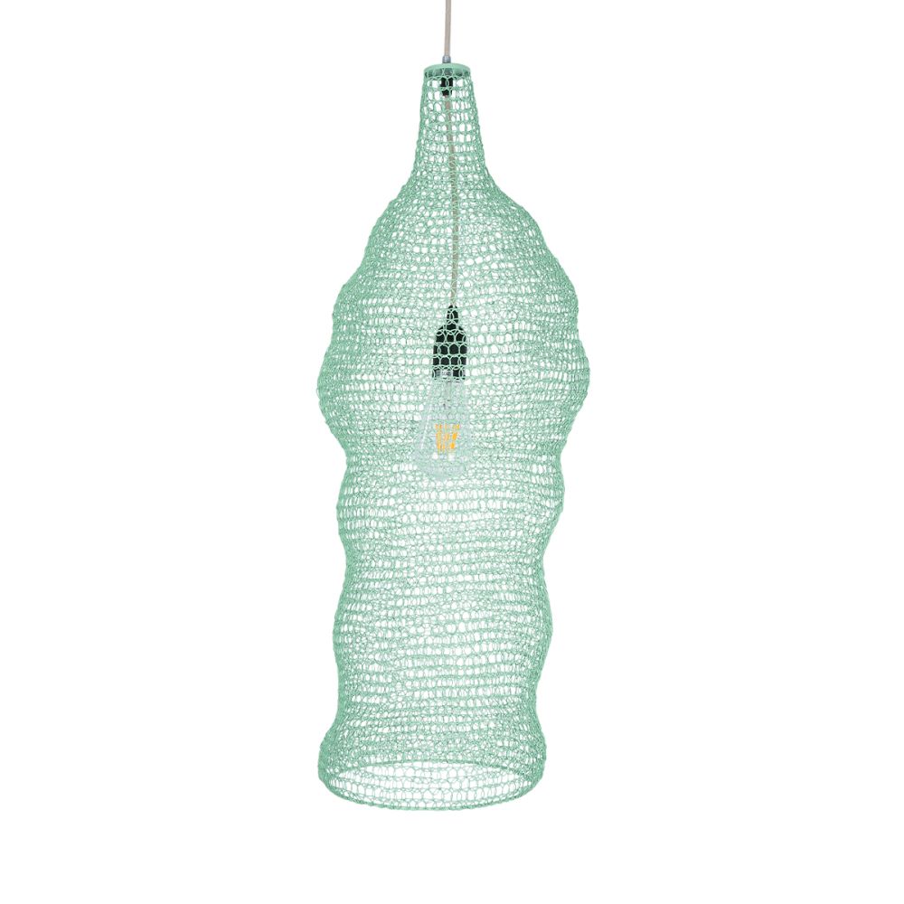 GLOBOSTAR® KENTUCKY 01906 Vintage Κρεμαστό Φωτιστικό Οροφής με Ντουί 1 x E27 AC 220-240V IP20 - Τιρκουάζ - Μ30 x Π30 x Y80cm