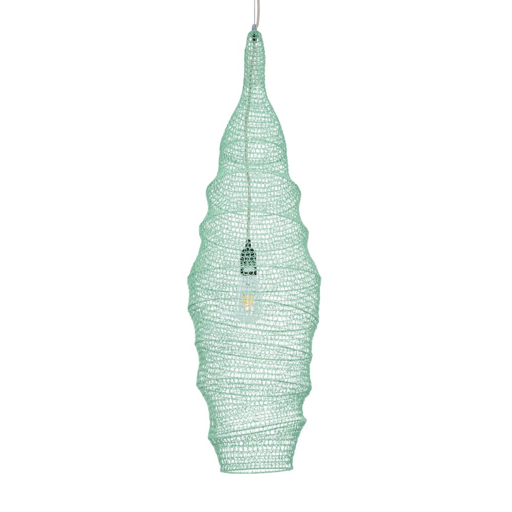 GLOBOSTAR® KENTUCKY 01909 Vintage Κρεμαστό Φωτιστικό Οροφής με Ντουί 1 x E27 AC 220-240V IP20 - Τιρκουάζ - Μ30 x Π30 x Y105cm