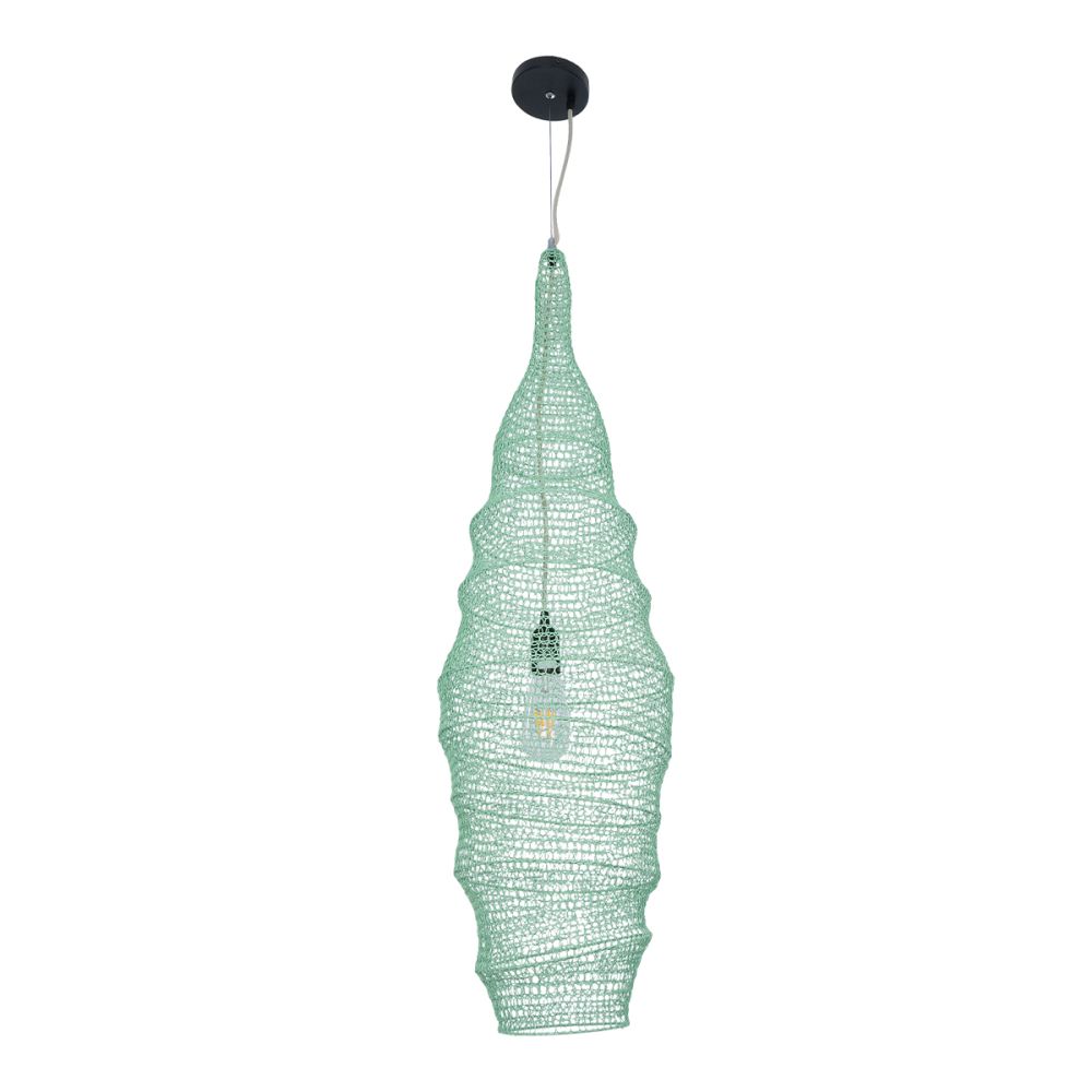 GLOBOSTAR® KENTUCKY 01909 Vintage Κρεμαστό Φωτιστικό Οροφής με Ντουί 1 x E27 AC 220-240V IP20 - Τιρκουάζ - Μ30 x Π30 x Y105cm