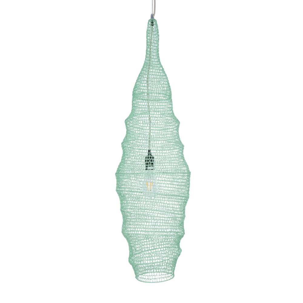 GLOBOSTAR® KENTUCKY 01909 Vintage Κρεμαστό Φωτιστικό Οροφής με Ντουί 1 x E27 AC 220-240V IP20 - Τιρκουάζ - Μ30 x Π30 x Y105cm
