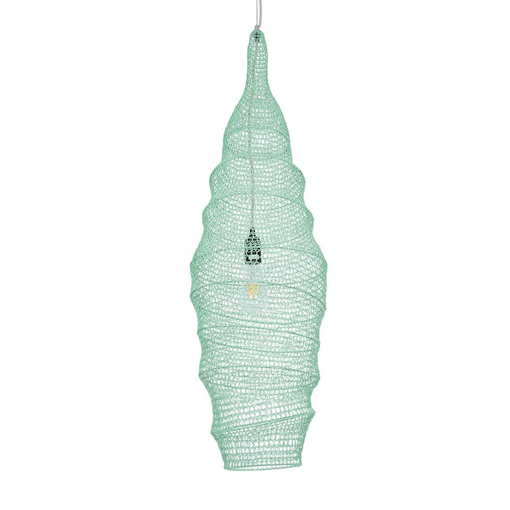 GLOBOSTAR® KENTUCKY 01909 Vintage Κρεμαστό Φωτιστικό Οροφής με Ντουί 1 x E27 AC 220-240V IP20 - Τιρκουάζ - Μ30 x Π30 x Y105cm