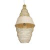 GLOBOSTAR® KENTUCKY 01910 Vintage Κρεμαστό Φωτιστικό Οροφής με Ντουί 1 x E27 AC 220-240V IP20 - Μπεζ - Μ40 x Π40 x Υ80cm