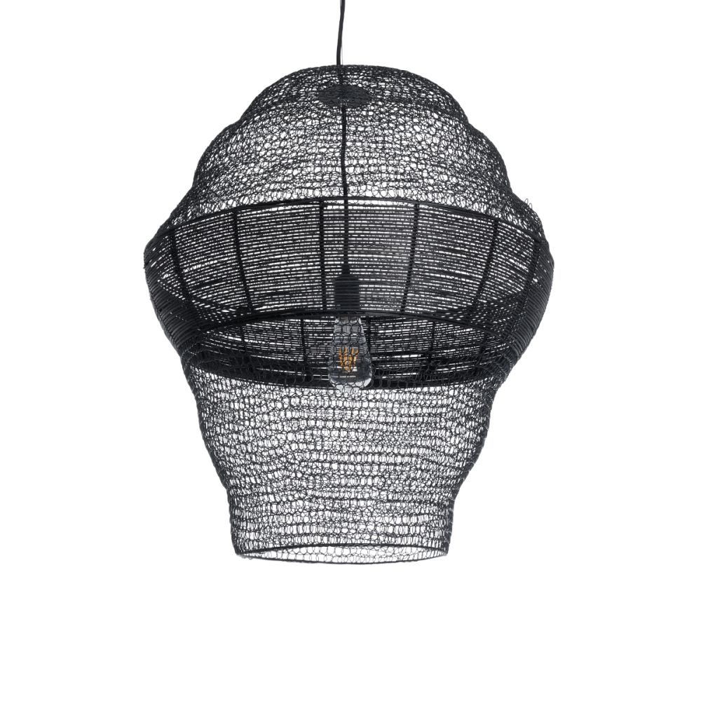 GLOBOSTAR® KENTUCKY 01912 Vintage Κρεμαστό Φωτιστικό Οροφής με Ντουί 1 x E27 AC 220-240V IP20 - Μαύρο - Μ60 x Π60 x Υ70cm