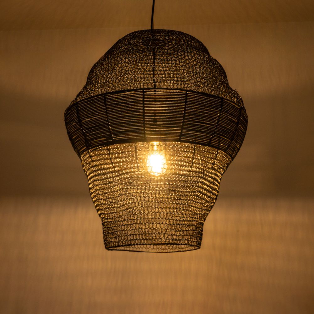 GLOBOSTAR® KENTUCKY 01912 Vintage Κρεμαστό Φωτιστικό Οροφής με Ντουί 1 x E27 AC 220-240V IP20 - Μαύρο - Μ60 x Π60 x Υ70cm