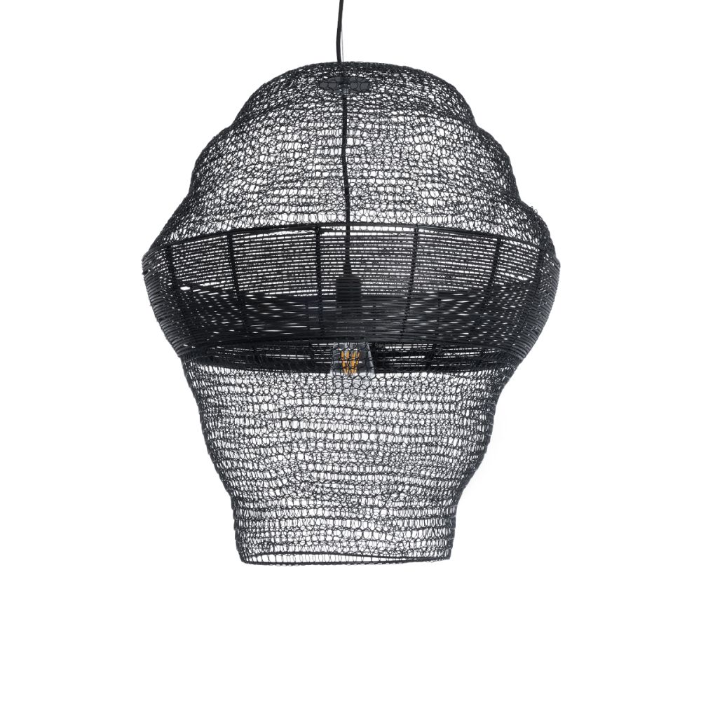 GLOBOSTAR® KENTUCKY 01912 Vintage Κρεμαστό Φωτιστικό Οροφής με Ντουί 1 x E27 AC 220-240V IP20 - Μαύρο - Μ60 x Π60 x Υ70cm