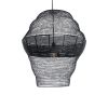GLOBOSTAR® KENTUCKY 01912 Vintage Κρεμαστό Φωτιστικό Οροφής με Ντουί 1 x E27 AC 220-240V IP20 - Μαύρο - Μ60 x Π60 x Υ70cm