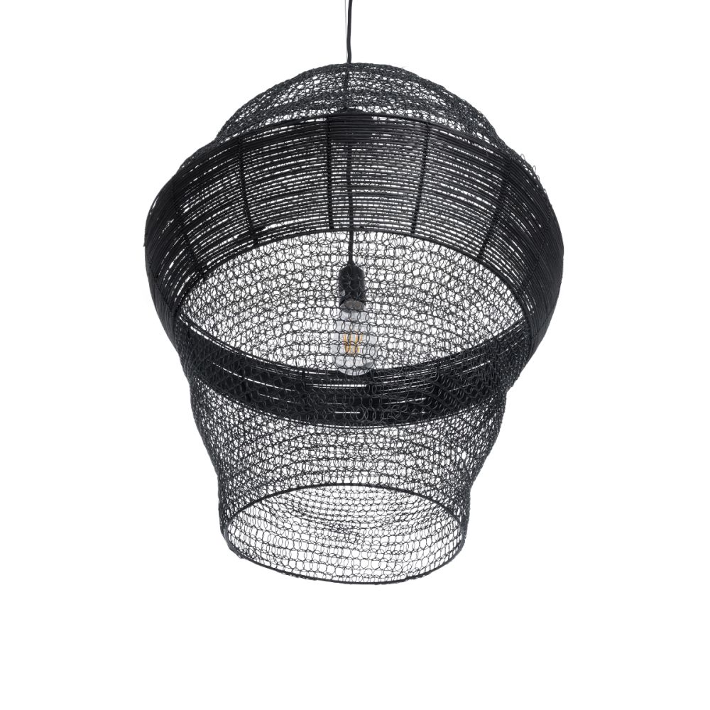 GLOBOSTAR® KENTUCKY 01912 Vintage Κρεμαστό Φωτιστικό Οροφής με Ντουί 1 x E27 AC 220-240V IP20 - Μαύρο - Μ60 x Π60 x Υ70cm