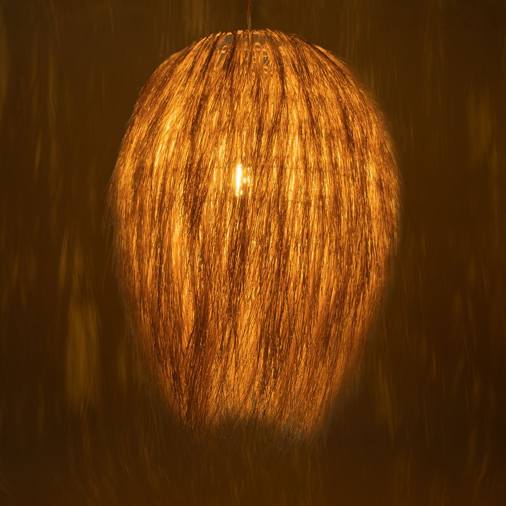 GLOBOSTAR® ARCHIPELAGO 01914 Boho Κρεμαστό Φωτιστικό Οροφής με Ντουί 1 x E27 AC 220-240V IP20 - Μπεζ - Μ120 x Π120 x Υ140cm