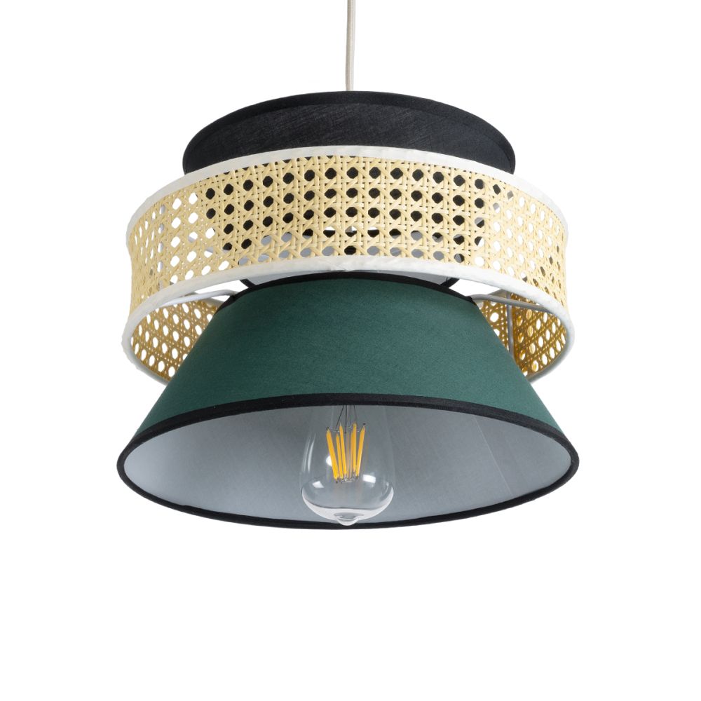 GLOBOSTAR® SAIGE 01915 Boho Κρεμαστό Φωτιστικό Οροφής με Ντουί 1 x E27 AC 220-240V IP20 - Πολύχρωμο - Μ30 x Π30 x Υ22cm