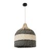 GLOBOSTAR® BARBADOS 01944 Boho Κρεμαστό Φωτιστικό Οροφής με Ντουί 1 x E27 AC 220-240V IP20 - Μπεζ & Λαδί - Μ40 x Π40 x Υ45cm