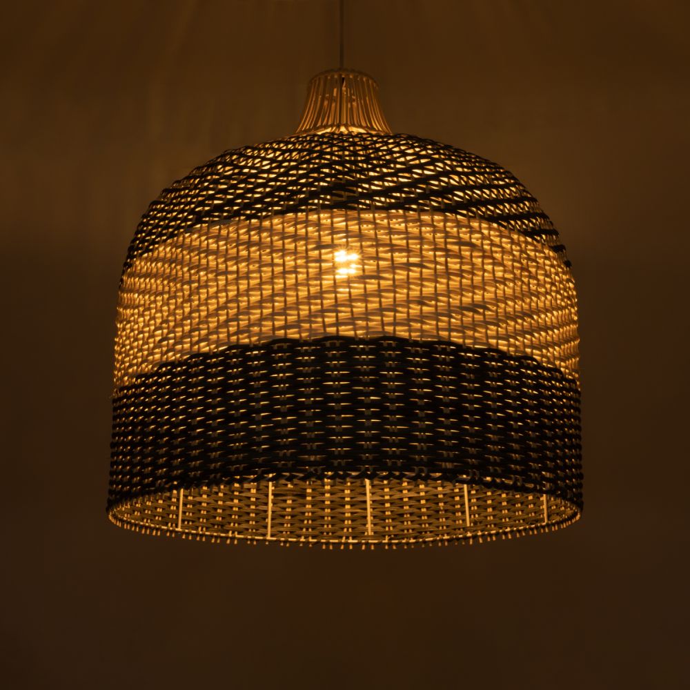 GLOBOSTAR® BARBADOS 01945 Boho Κρεμαστό Φωτιστικό Οροφής με Ντουί 1 x E27 AC 220-240V IP20 - Μπεζ & Λαδί - Μ60 x Π60 x Υ60cm