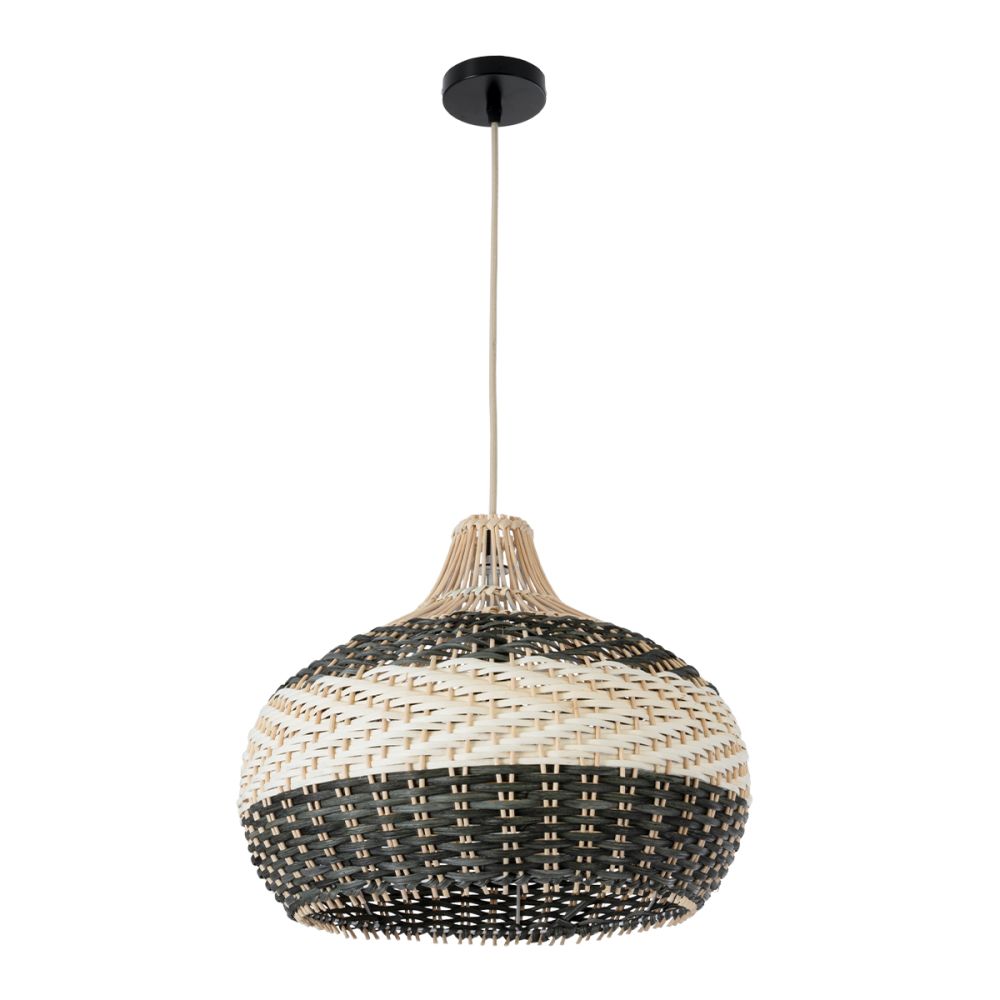 GLOBOSTAR® BARBADOS 01946 Boho Κρεμαστό Φωτιστικό Οροφής με Ντουί 1 x E27 AC 220-240V IP20 - Μπεζ & Λαδί - Μ40 x Π40 x Υ34cm