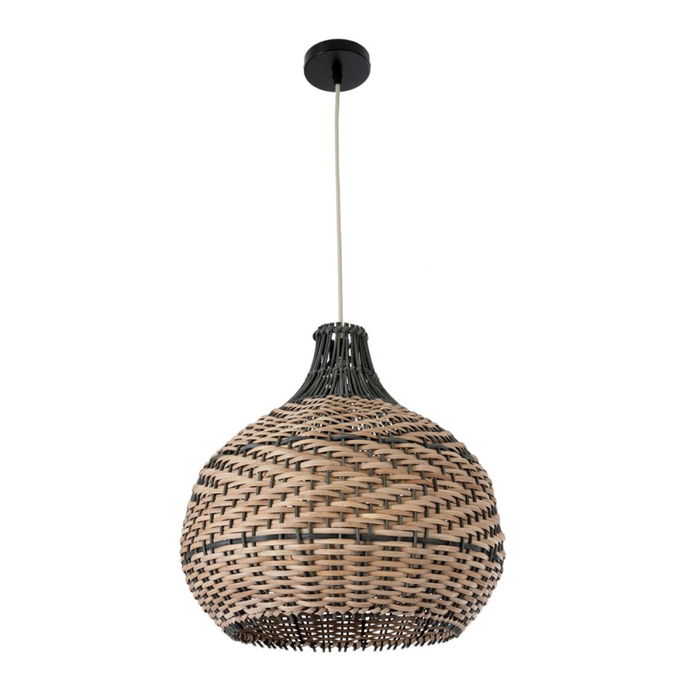 GLOBOSTAR® SEYCHELLES 01948 Boho Κρεμαστό Φωτιστικό Οροφής με Ντουί 1 x E27 AC 220-240V IP20 - Καφέ & Λαδί - Μ40 x Π40 x Υ40cm