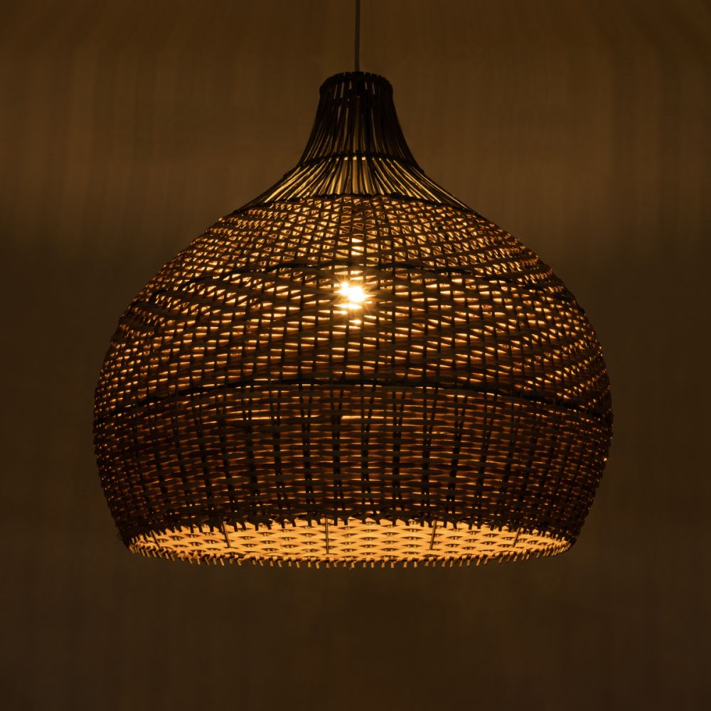 GLOBOSTAR® SEYCHELLES 01949 Boho Κρεμαστό Φωτιστικό Οροφής με Ντουί 1 x E27 AC 220-240V IP20 - Καφέ & Λαδί - Μ60 x Π60 x Υ60cm