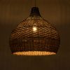 GLOBOSTAR® SEYCHELLES 01949 Boho Κρεμαστό Φωτιστικό Οροφής με Ντουί 1 x E27 AC 220-240V IP20 - Καφέ & Λαδί - Μ60 x Π60 x Υ60cm