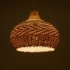 GLOBOSTAR® PANAMA 01952 Boho Κρεμαστό Φωτιστικό Οροφής με Ντουί 1 x E27 AC 220-240V IP20 - Μπεζ & Καφέ - Μ40 x Π40 x Υ34cm